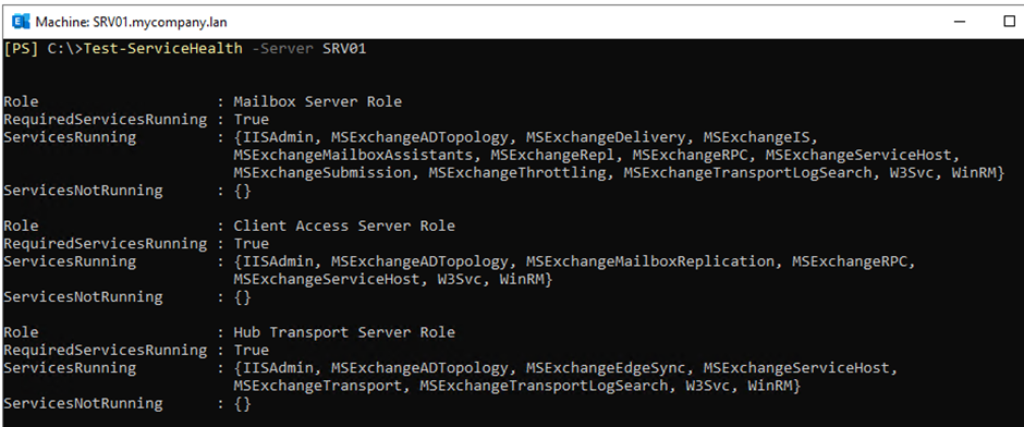 run the Test-ServiceHealth command against another server