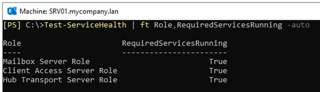 Test-ServiceHealth | ft Role,RequiredServicesRunning