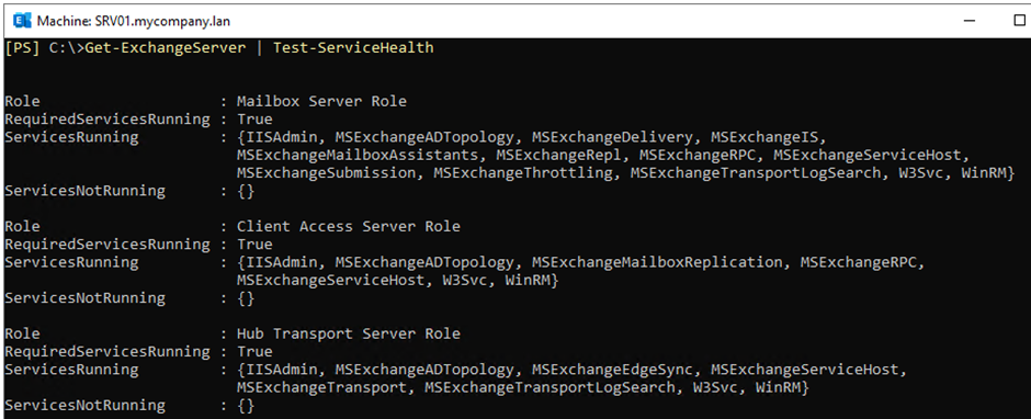 you can get the test results of all the servers using a Get-ExchangeServer command
