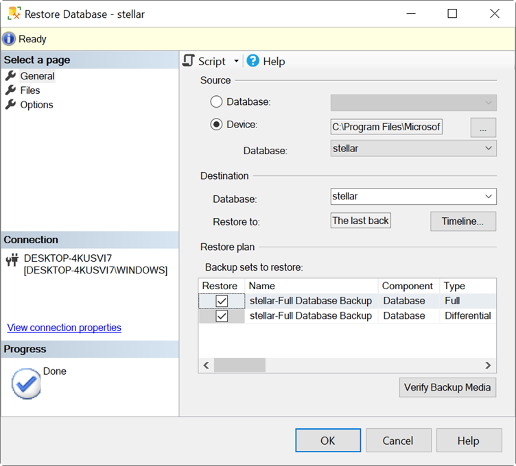 verify backup media