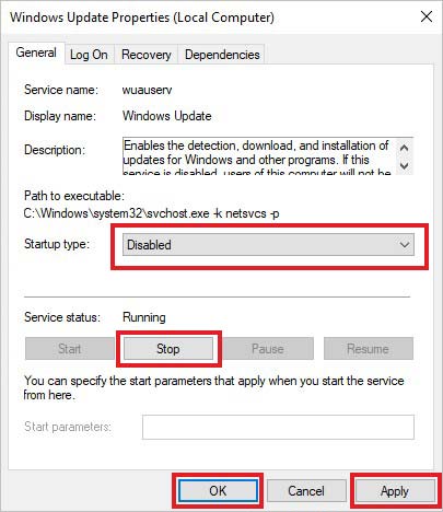 stop the windows update service to fix the modern setup host high cpu usage error