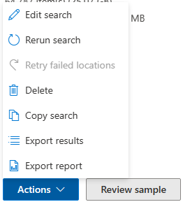 open the search query and export result