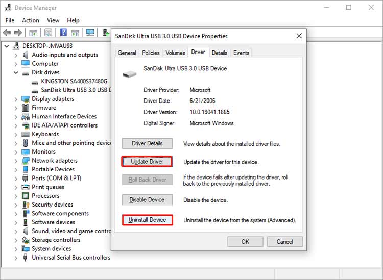 Reinstall the USB Driver