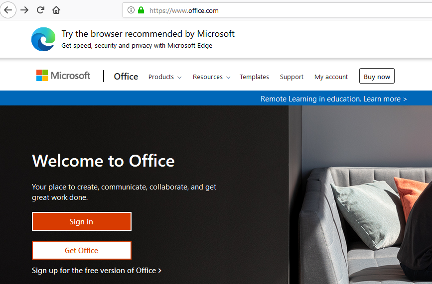 Login on Microsoft Office 365 with Admin Id and password