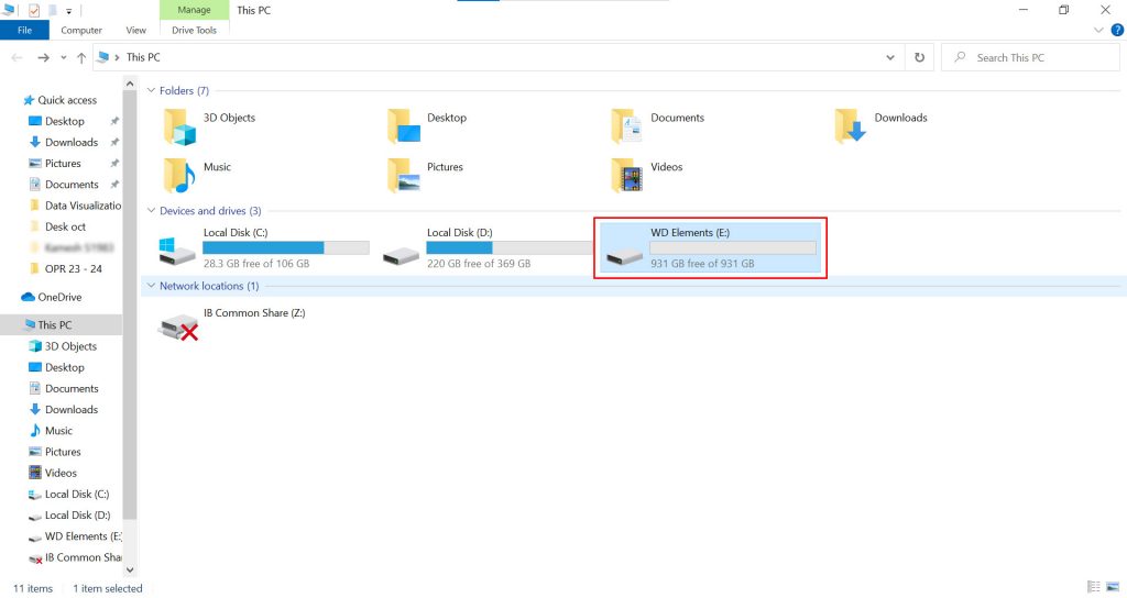 open hdd properties