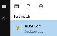 Open the ADSIEdit.msc as an administrator