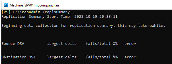 use the repladmin and dcdiag commands to identify problems in the Active Directory