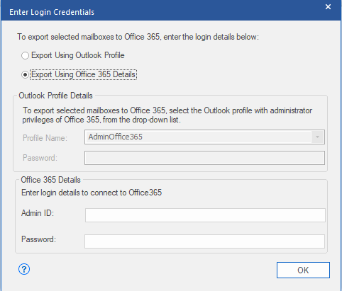 Using Office 365 Admin Id and password for Login