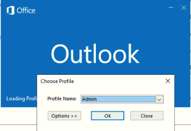 configure the Outlook profile using an account