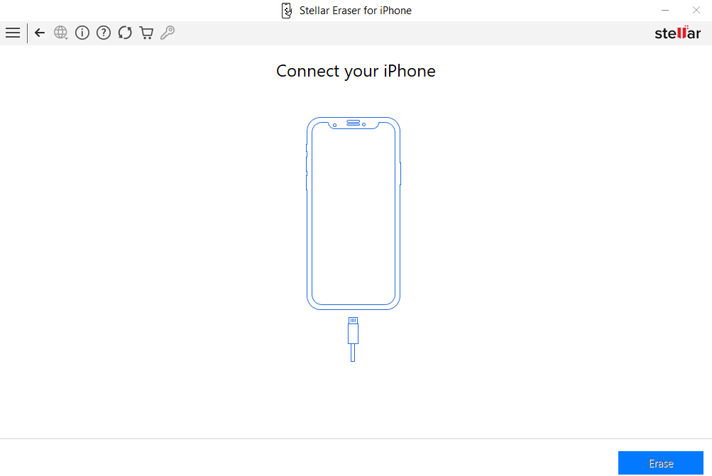 connect your iPhone in Stellar Eraser for iPhone