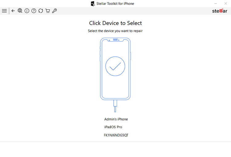 Stellar Toolkit for iPhone - click your device to select