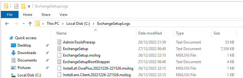 investigate the Exchange Server log files