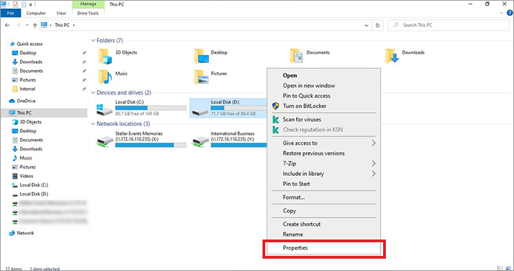 open properties of the drive where you want to use chkdsk.