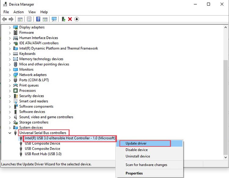 update universal serial bus drivers to fix the ftdibus.sys error