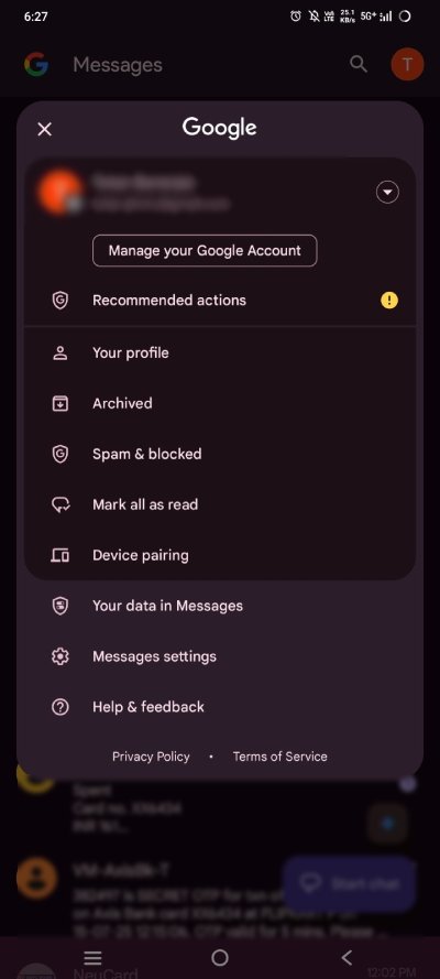Open the Google Messages app on your Android device