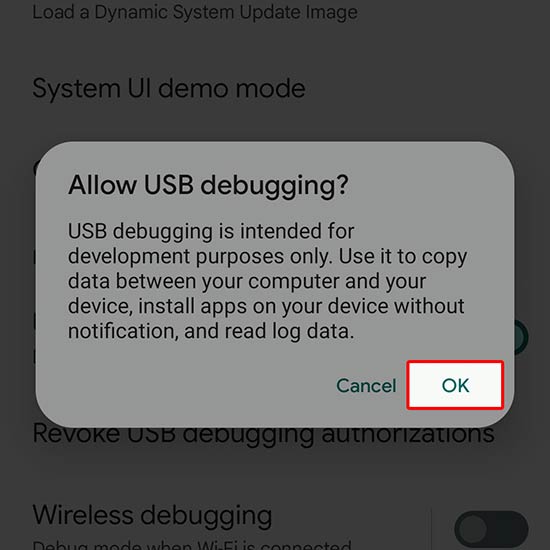 4 enable usb debugging mode google pixel