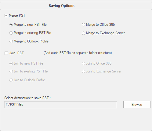 Choose the desired saving option and click on Merge