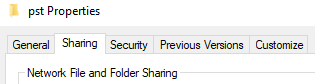 Exchange Trusted Subsystem Sharing Tab