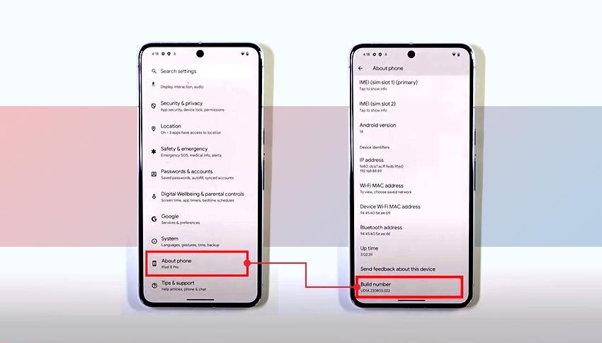 enable developer option google pixel
