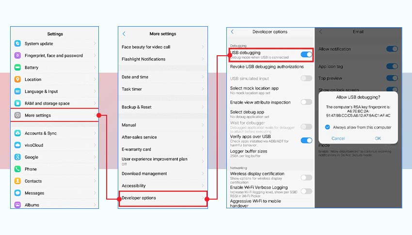 enable usb debugging in vivo