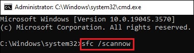 run sfc scan to fix broken system files causing bsod