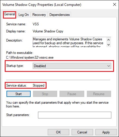 disable the vss to fix the volsnap sys bsod error on a windows pc