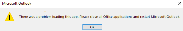 Loading problem Window in Outlook
