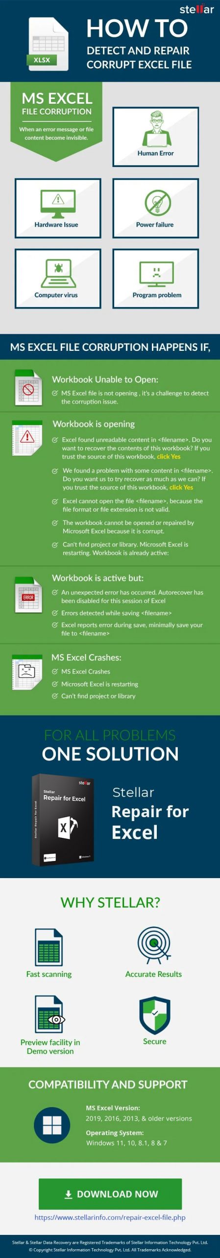 Repair Corrupt Excel Files Infographic 