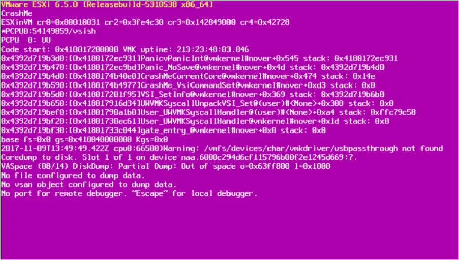 purple screen of death or psod error on windows pc