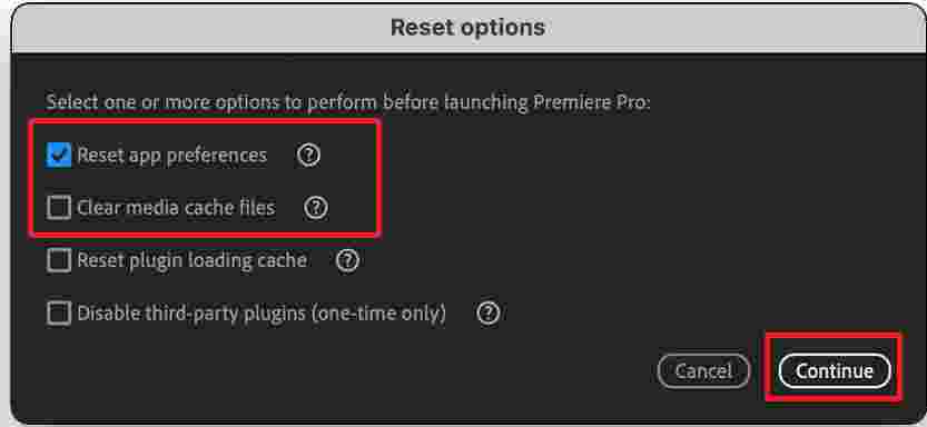 reset premier pro to fix premiere pro video not playing 