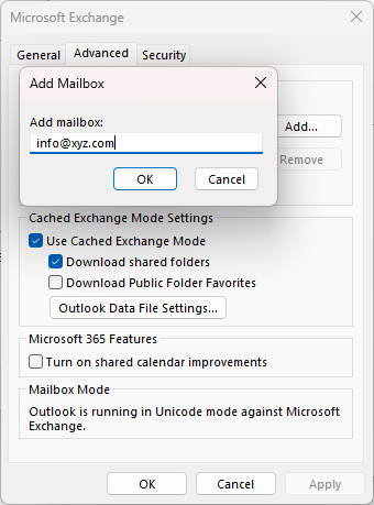 Complete Address of Shared Mailbox