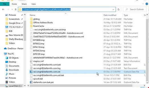 Save location of OST file