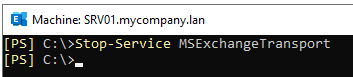 Stop Service MSExchangeTransport