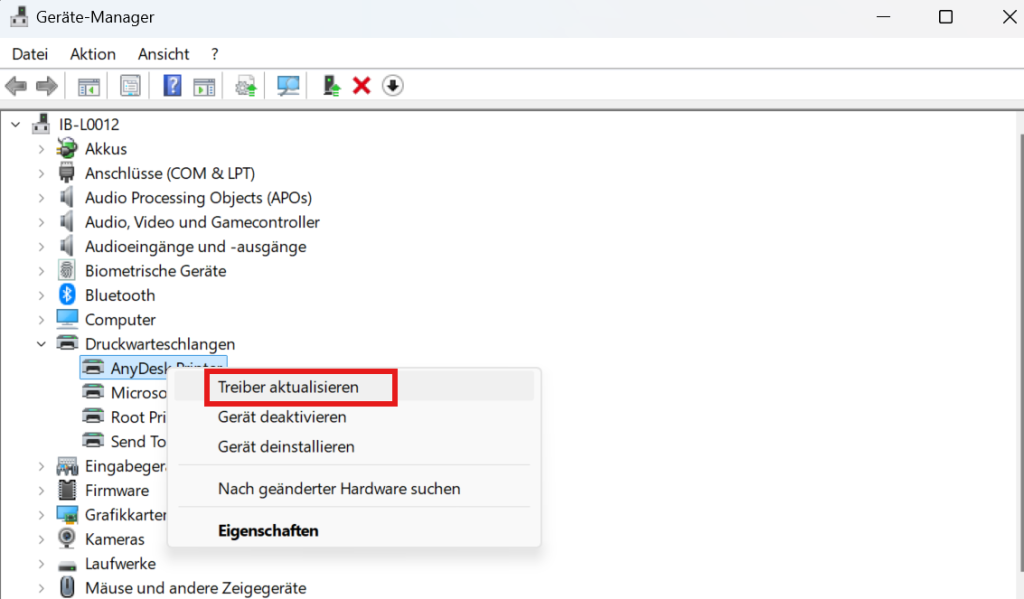 Treiber aktualisieren