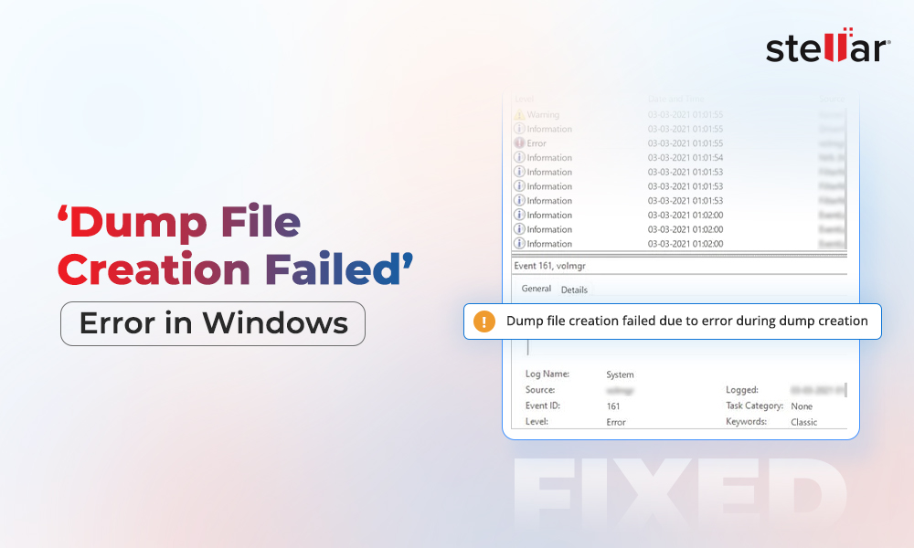 Fix the “Dump File Creation Failed” Error in Windows