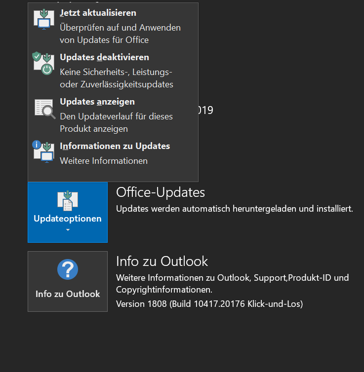 Update-Optionen