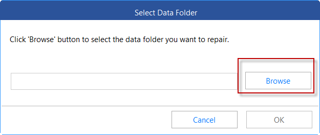 select the Data Folder with the database 2