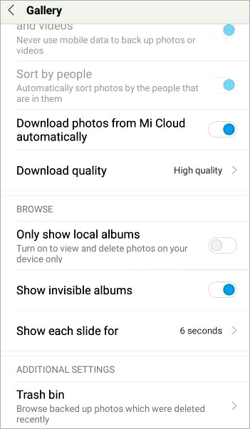 view hidden files on Android device gallery 