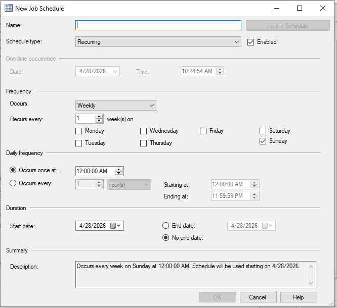 create backup job