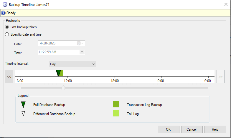open the Backup Timeline window