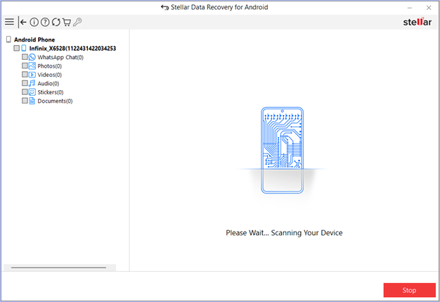 Preview all recoverable WhatsApp chats and media files