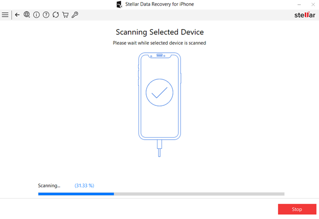 scan your iPhone and display all the recoverable files