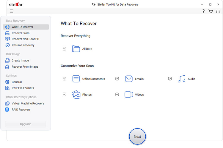Stellar Toolkit for Data Recovery