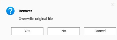 click on yes or no to recover files from NAS