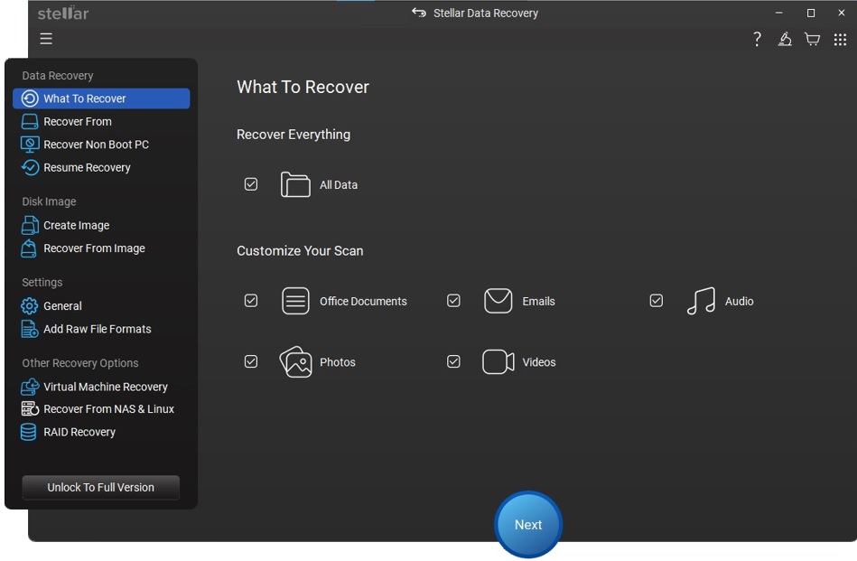 launch stellar toolkit for data recovery to recover deleted files from qnap nas
