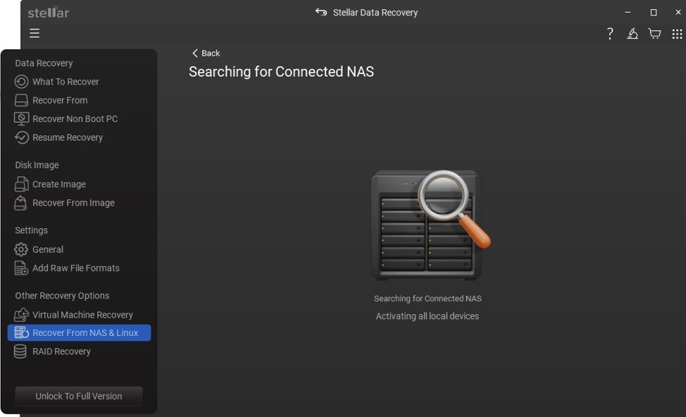 search for the connected NAS devices