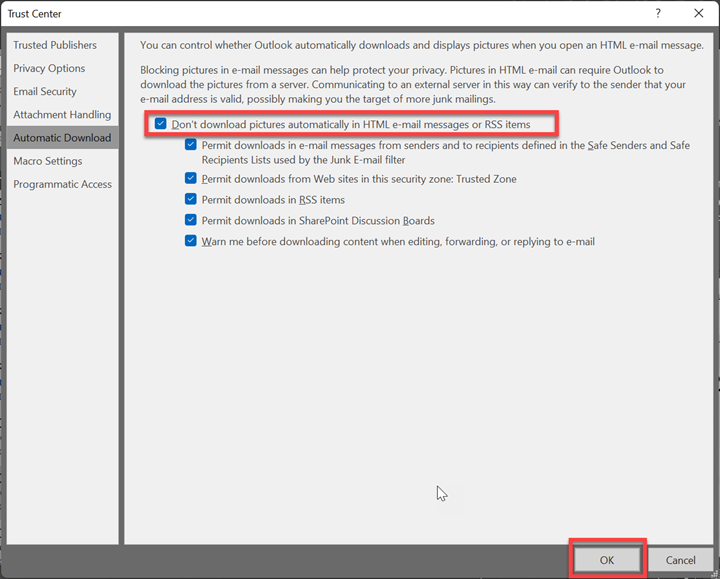 Automatic Download Setting