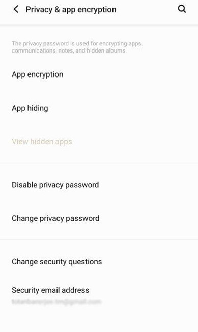Reset Password from Menu