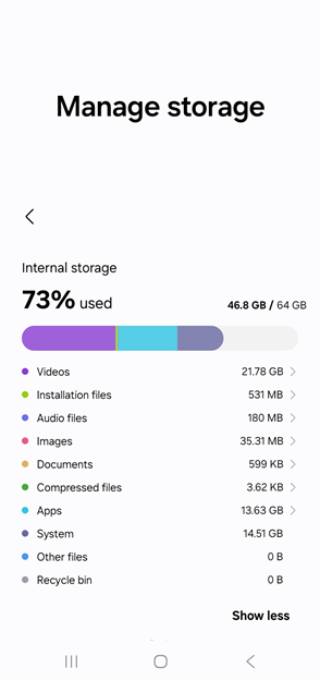 Manage Storage 