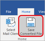 click on the Save Converted File button